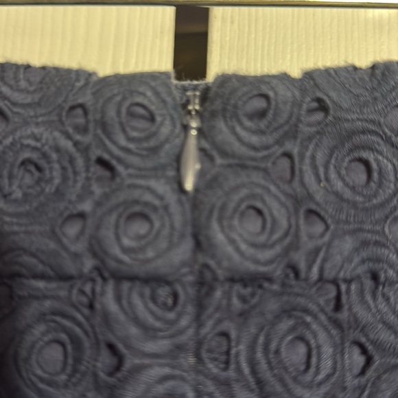 Talbots navy blue cotton lined lace skirt size 4 - Picture 11 of 14